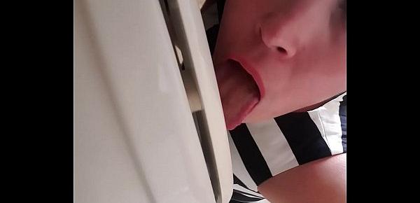  Toilet slut licking toilet after she pissed on it